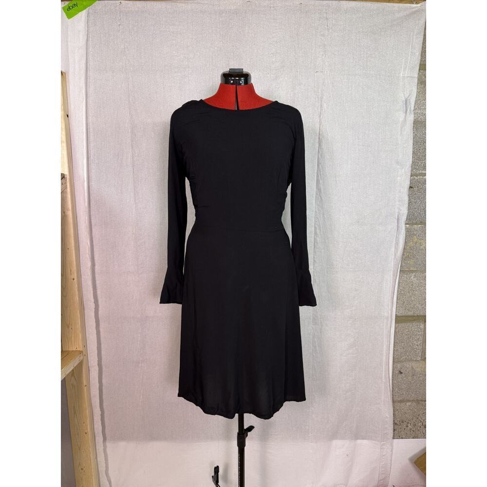 Old Navy Black Fit & Flare 3/4 Bell Sleeve Zip Up Women's Size Large Tall D219